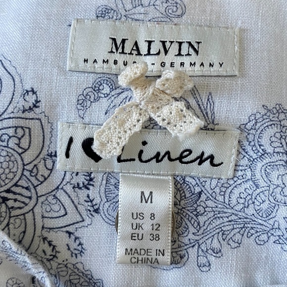 Malvin I Love Linen Embroidered Top Size: M - Picture 10 of 11